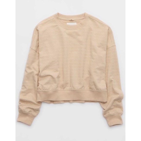 Aerie Size Small Take It Easy Crew Sweatshirt Oversized Loungewear Polka Dots - Picture 1 of 10